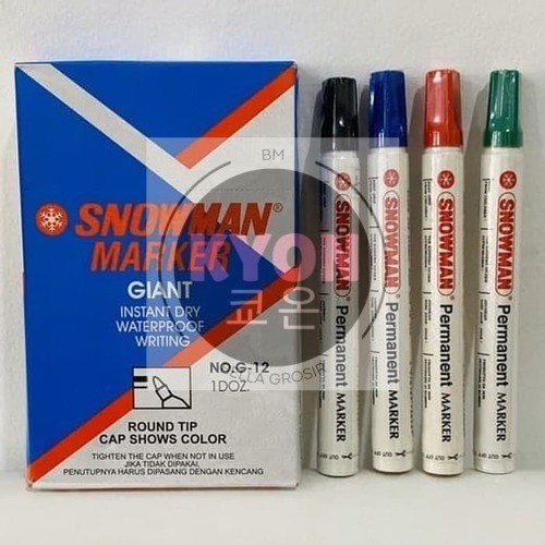 

SPIDOL PERMANEN SNOWMAN LINKO SAFARI GIANT SIZE TINTA HITAM / PERMANENT MARKER BLACK COLORS ROUND TIP MURAH