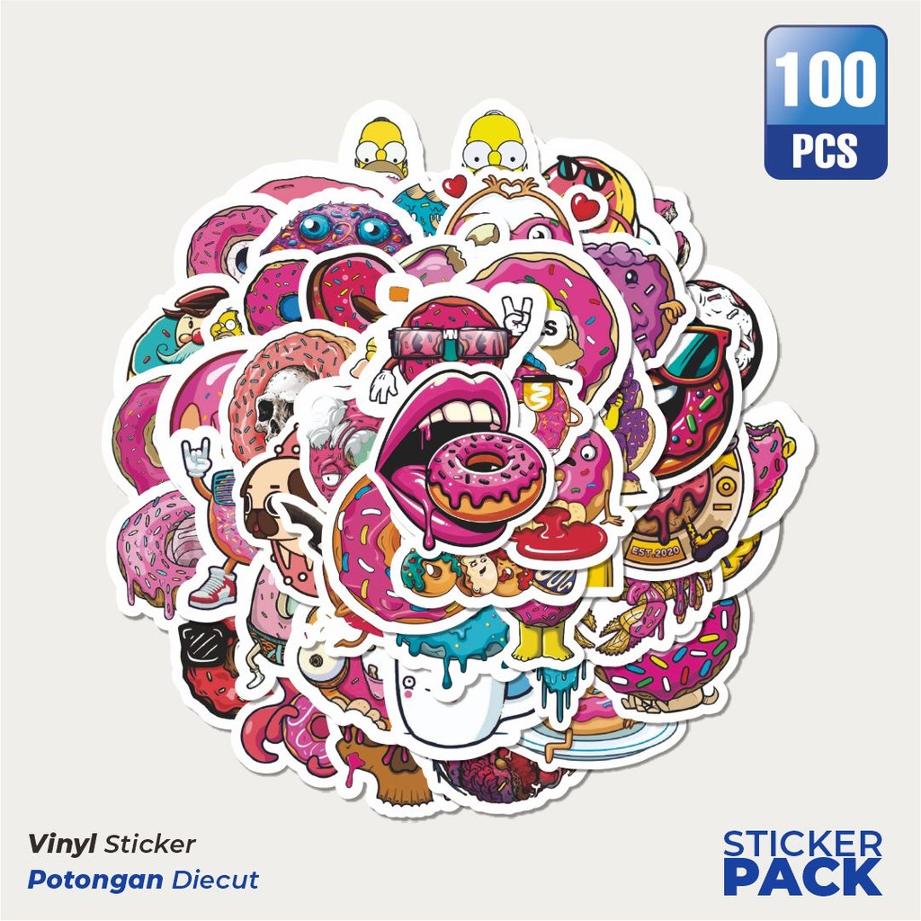 

Stiker Vinyl Stiker I Want A Donut Series Waterproof Aesthetic- Untuk Laptop, Motor, dan Helm - Paper Stationery Pack