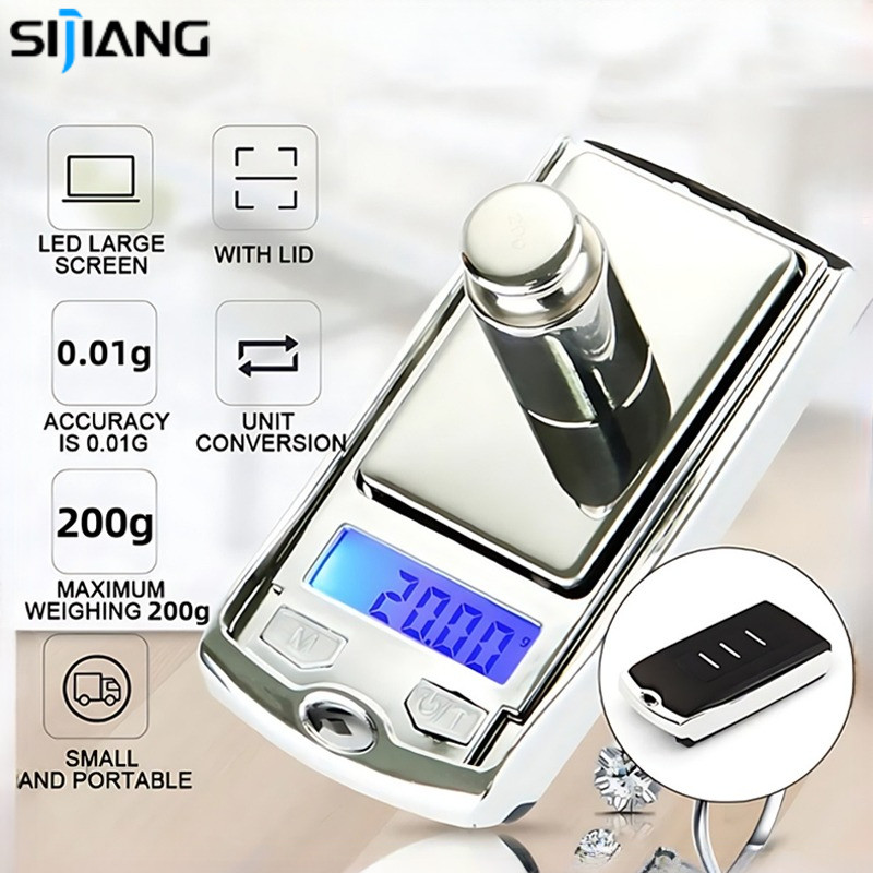 SIJIANG 0.01/200 Gram Timbangan Emas Mini Digital Ori/timbangan Mini Digital Gram/timbangan Digital 