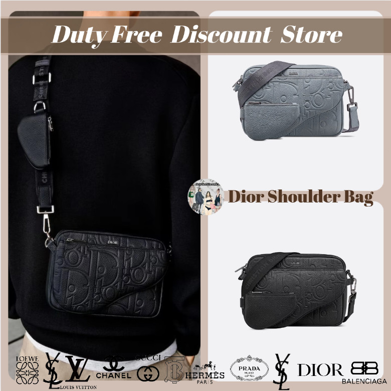 Tas Bahu Pelana Pria DIOR Tas Crossbody Pria / Kompartemen Multi Pocket / Garansi Asli 1ADPO2 Dua Ta