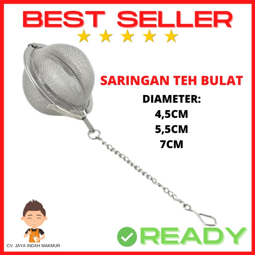 DDI Saringan Teh Bulat Bola Stainless | Tea Infuser Bola Tea Infuser Ball 4,5cm 5cm 7cm