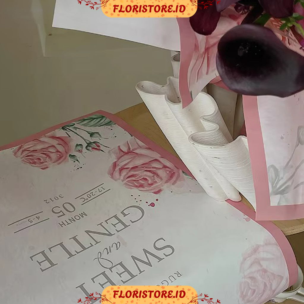 

LUXURY FLOWER MOTIF PAPER / CELLOPHANE / FLORIST PAPER / KERTAS BUKET BUNGA / WRAPPING WRAPPER