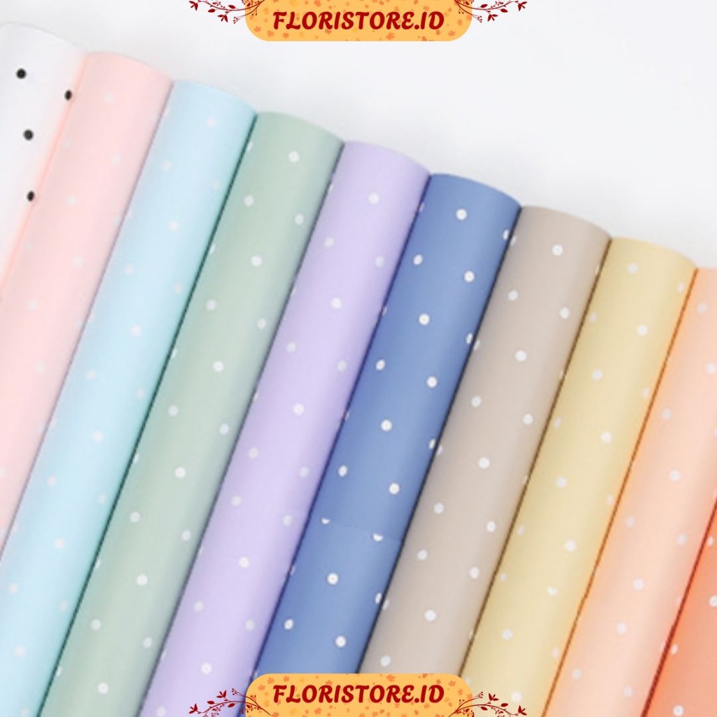 

SMALL POLKADOT FLOWER PAPER / CELLOPHANE / FLORIST PAPER / KERTAS BUKET BUNGA / WRAPPING WRAPPER