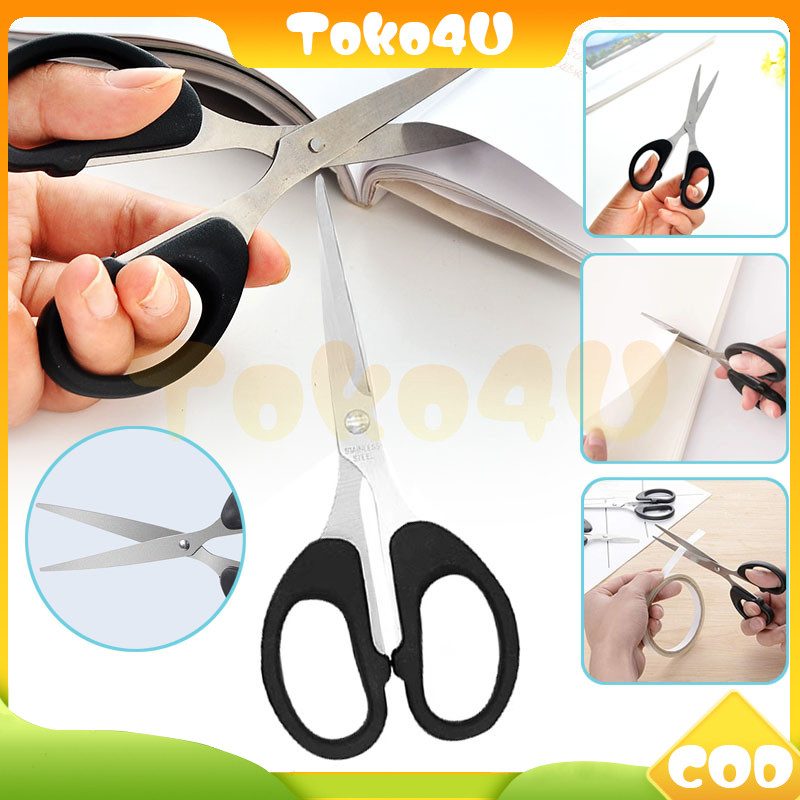 

gunting serbaguna anti karatscissor anti karat nyaman digenggam/gunting kertas gagang hitam/