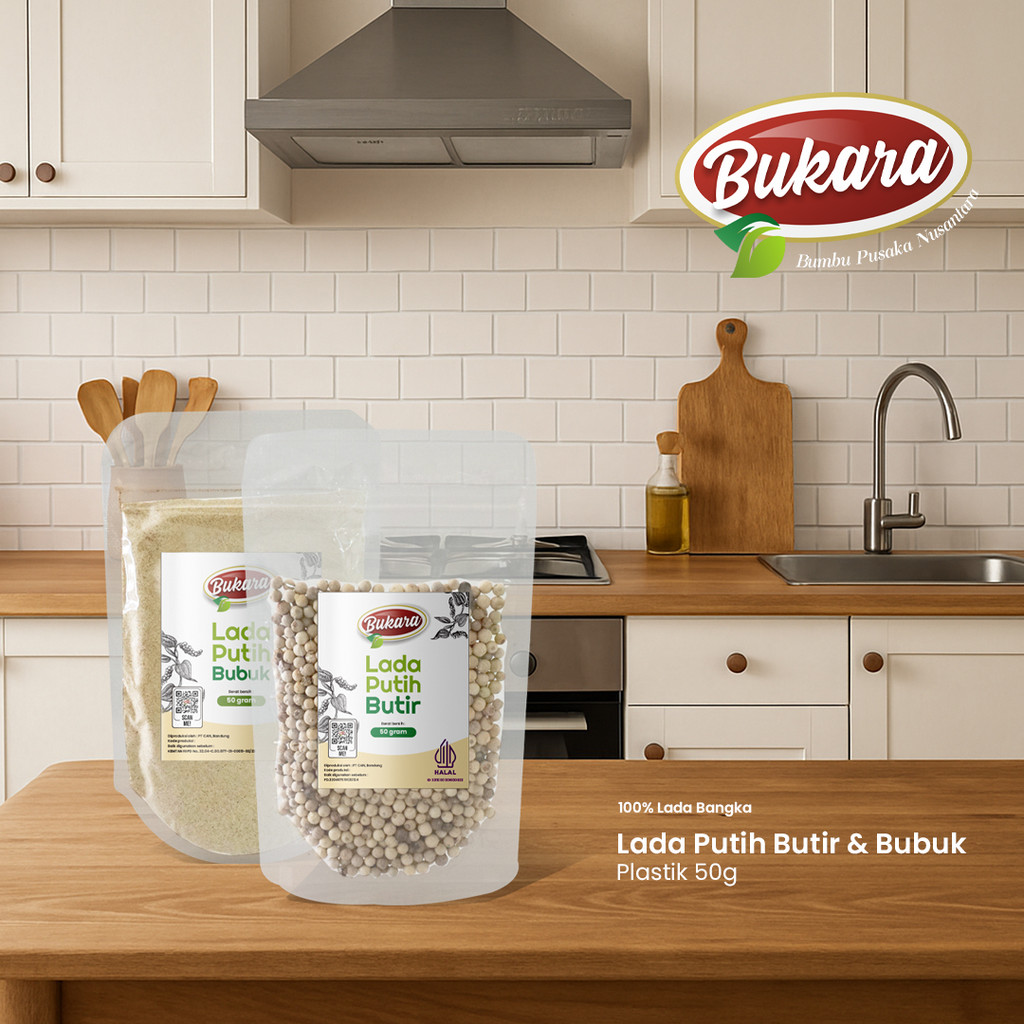 

Bukara Lada Putih Bubuk Merica Bangka Super 50 gram Bumbu Dapur Rempah Organik Pedas