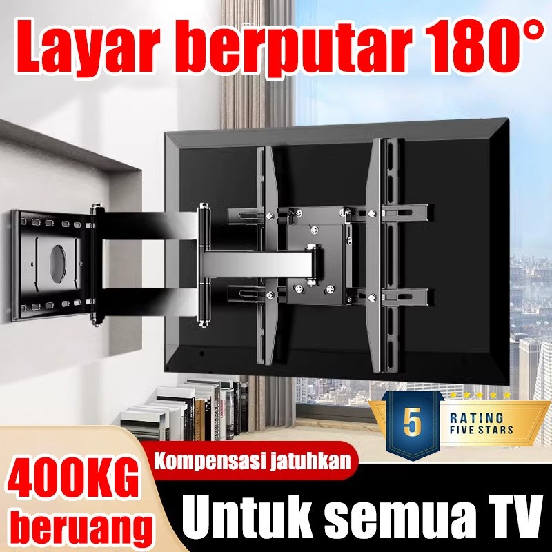 【Untuk semua TV】bracket tv 32 inch Bracket Tv  Layar berputar 180° Kapasitas menahan beban 400KG bra