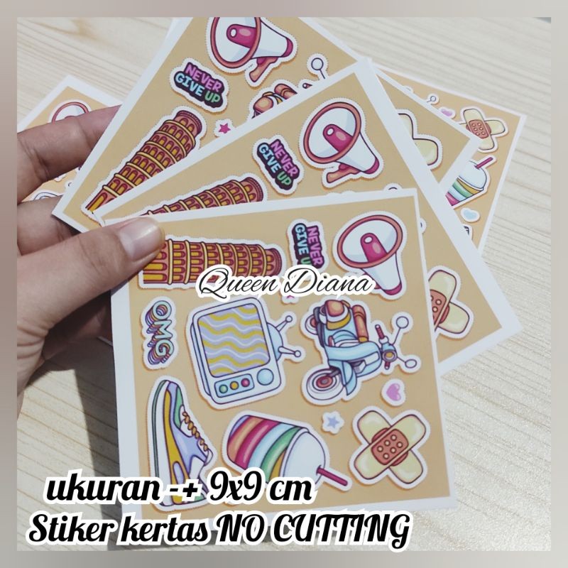 

1 Lembar Stiker Kertas Aethetic No Cutting Stiker Aksesoris Termurah