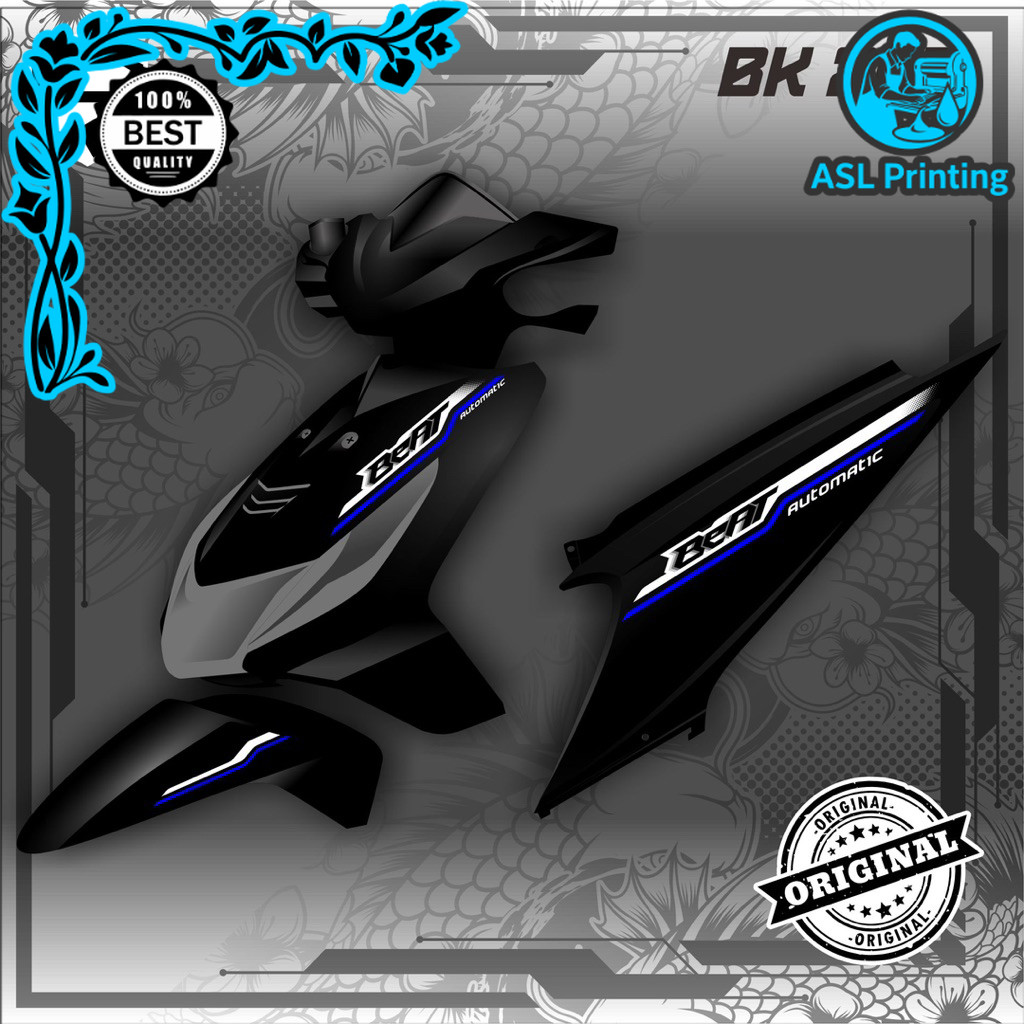 Stiker motor matic Striping Variasi Thailand Beat Karbu