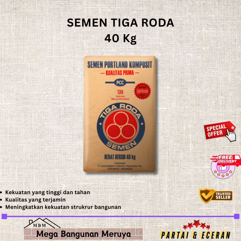 Semen Tiga Roda 40 KG PER 1 Sak