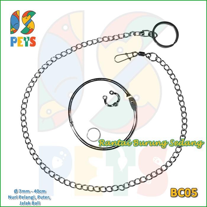 Rantai Burung Nuri Puter 7mm Ikat Kaki Ring Besi Training BC05