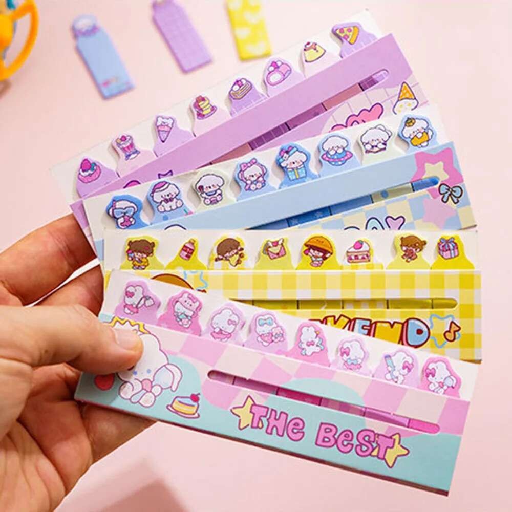

1 Piece Lytwtw's Kawaii Stationery Cartoon Animals Marker Memo Pad Bookmark Flags Index Tab Sticky Notes Label Paper Stickers