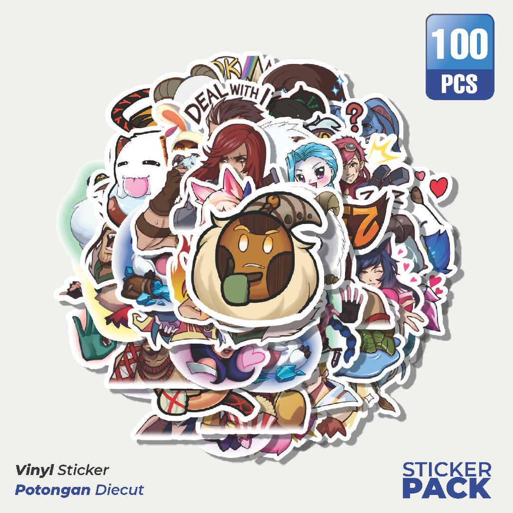 

Super Hemat! 100 PCS Stiker Kartun League Of Legends v2 Waterproof Aesthetic- Untuk Laptop, Motor, dan Helm - Paper Stationery Pack