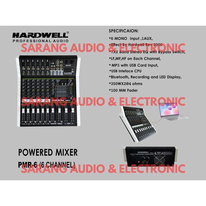 Power Mixer Audio HARDWELL PMR6 Original 6 Channel PMR 6 PMR-6 GARANSI