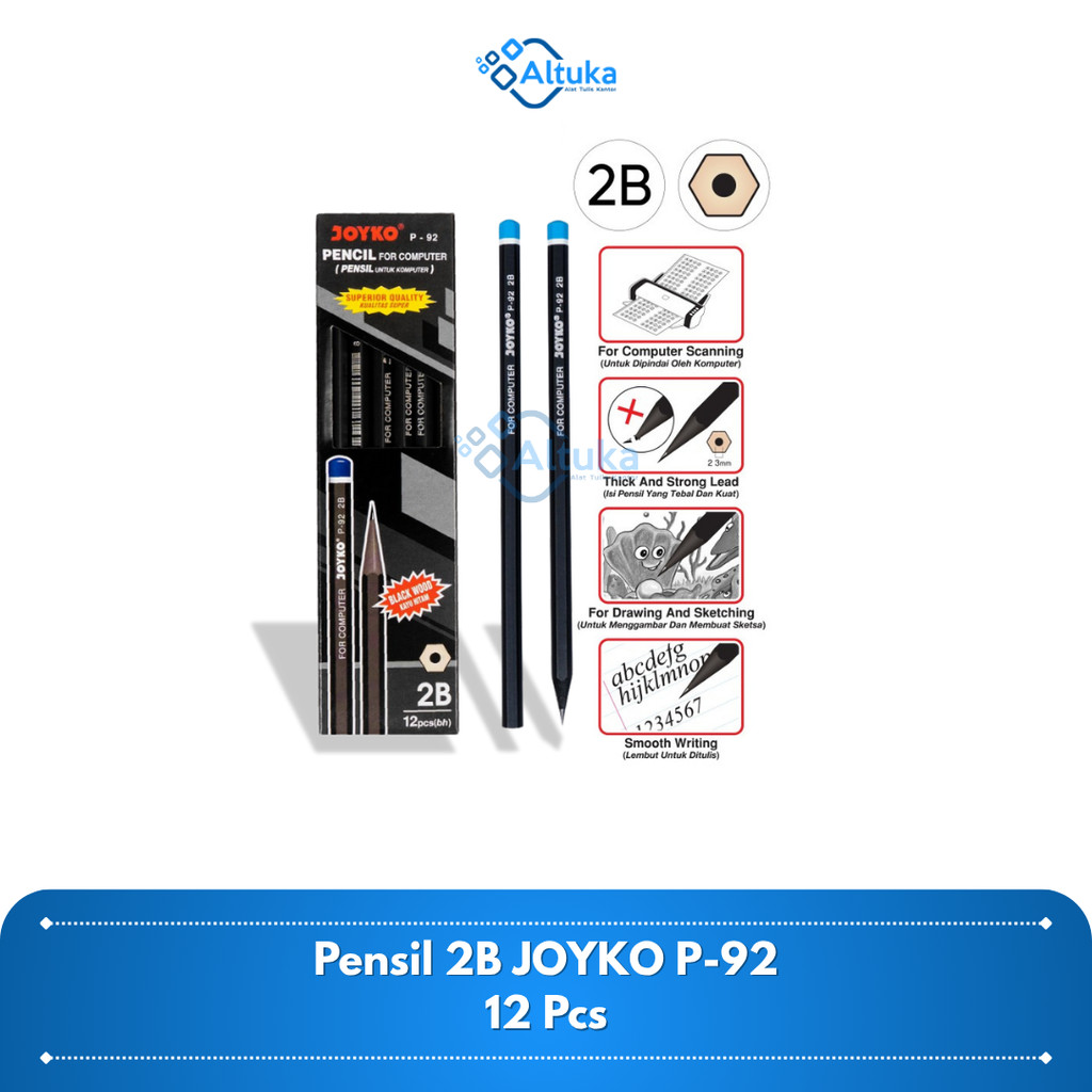 

(12pcs) Pensil 2B Joyko Tipe P-92