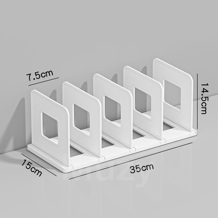 

Muzy Rak Tempat Buku Sekat Organizer Penyimpanan Meja Rak Box File Holder Book Pembatas Buku Rack Box File Desktop Seaguna - 737 Putih