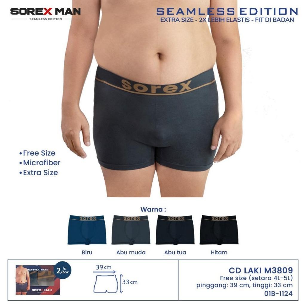 (2pcs) Sorex Man Celana Dalam Boxer Pria Jumbo / Celana Dalam Pria Boxer Big Size / CD Pria Jumbo / 