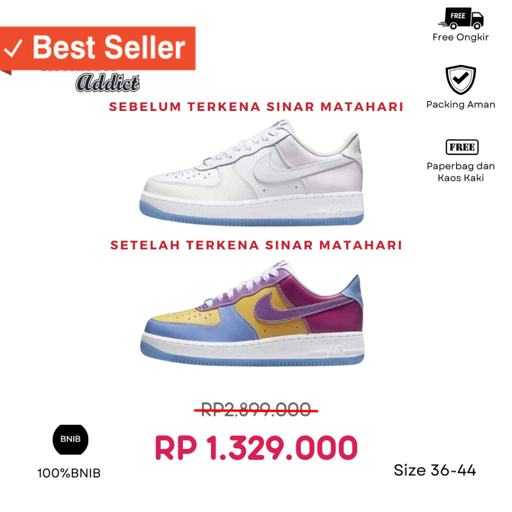ORIGINAL PREMIUM BAHAN ASLI KEREN MURAH / Sepatu Sneakers Nike Air Force 1 Low '07 LX UV Ultraviolet