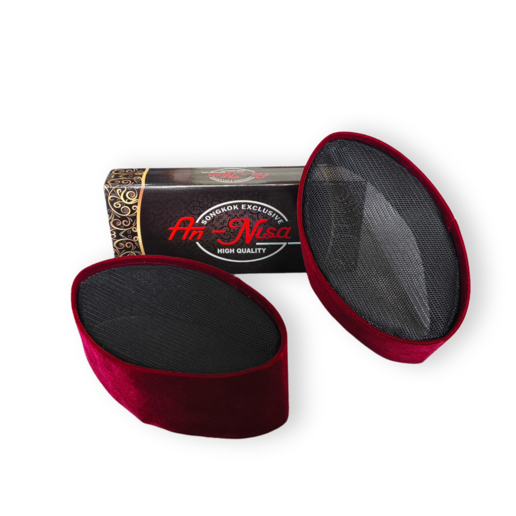 Songkok Kopiah Peci Full Ac Merah Marun An Nisa Tinggi 7 8 9 10 Cm