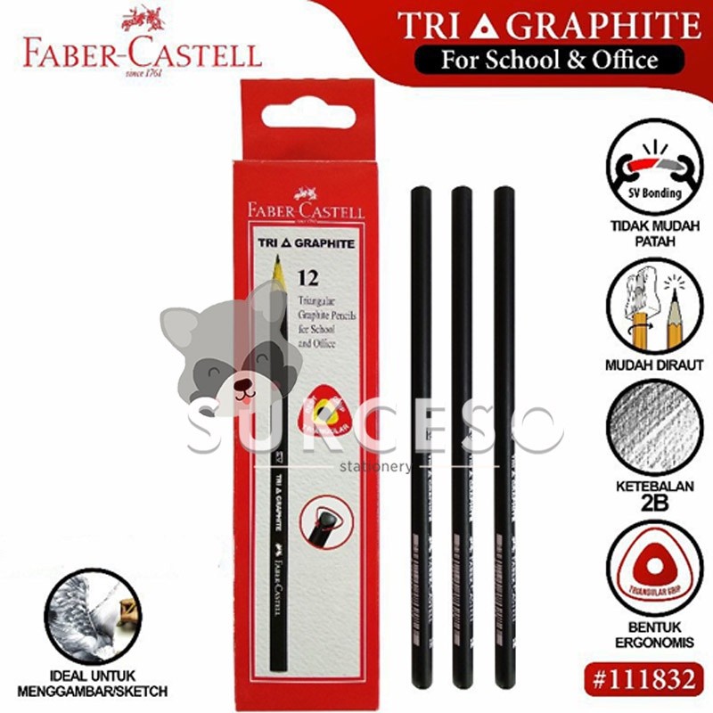 

Faber Castell Pencil Tri Graphite Black 2B Pensil Segitiga