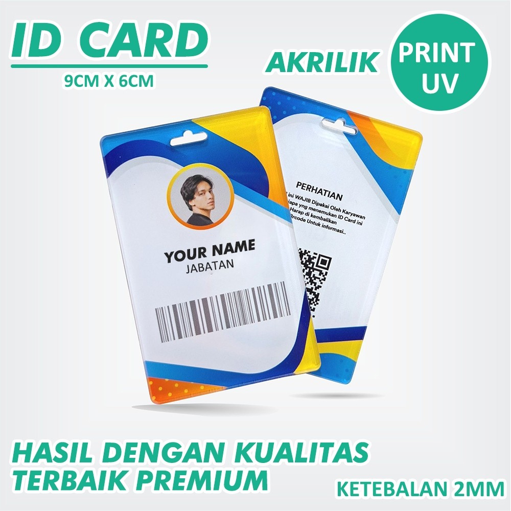 

ID CARD CUSTOM AKRILIK TRANSPARANT / REQUEST SESUKAMU / BAHAN ACRYLIC PRINT UV ANTI AIR