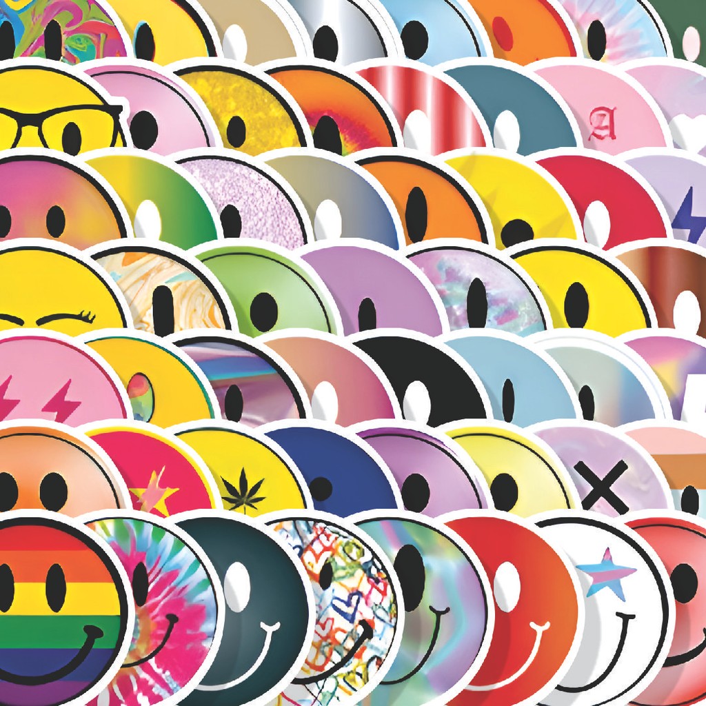 

Stiker Cutting Pack Stiker Smile Emoticon Sticker Series Isi 100Pcs Series Aesthetic Lucu Keren Untuk Koper Bahan Vynil