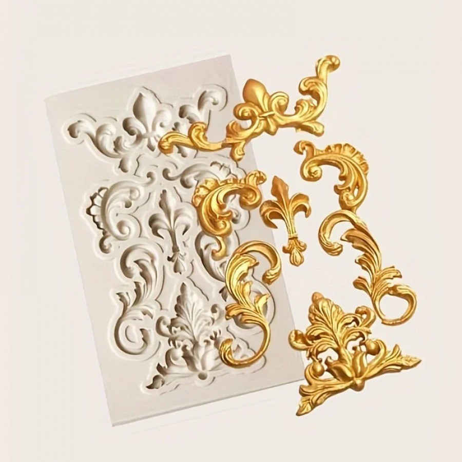 

1Pc Retro Flower Design Random Silicone Mold, Resin Casting Mold, Suitable for Polymer Clay, DIY Crafts, Soap Making, Candle Creation, Durable, Easy to Use