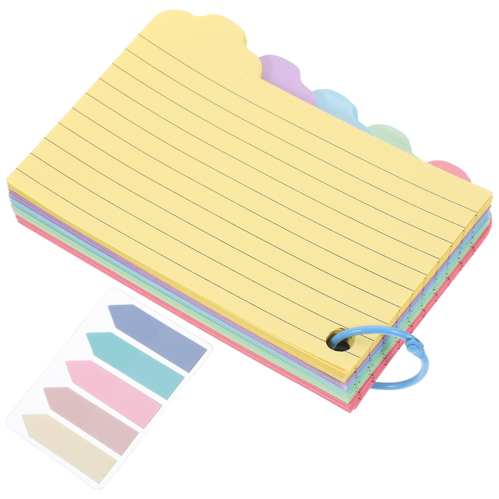 

Colored Index Cards Multifunction Notecards Ring Paper Holes Punched White Blank Card Office Supplies Flashcards Binder Learning