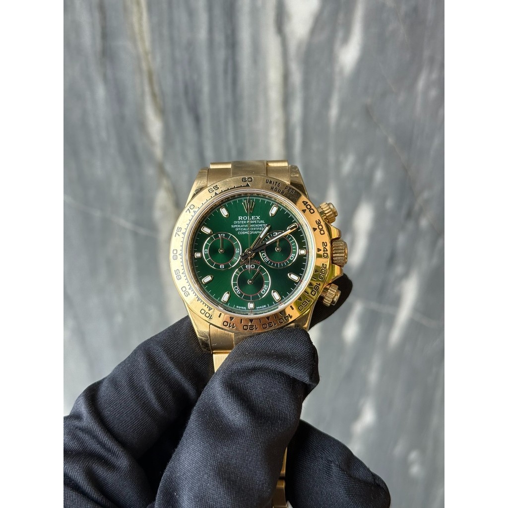 Jam Tangan Rolex Pria Trendi Emas Hijau Di Jam Tangan Mekanik Otomatis Penuh Asli Jam Tangan Pria Da