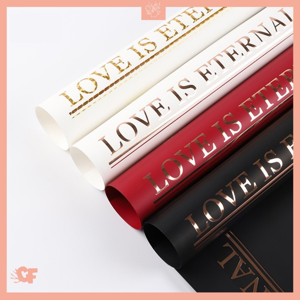 

20 LEMBAR Kertas Buket Bunga Love is Eternal Flower Wrapping Paper Cellophane KB6205