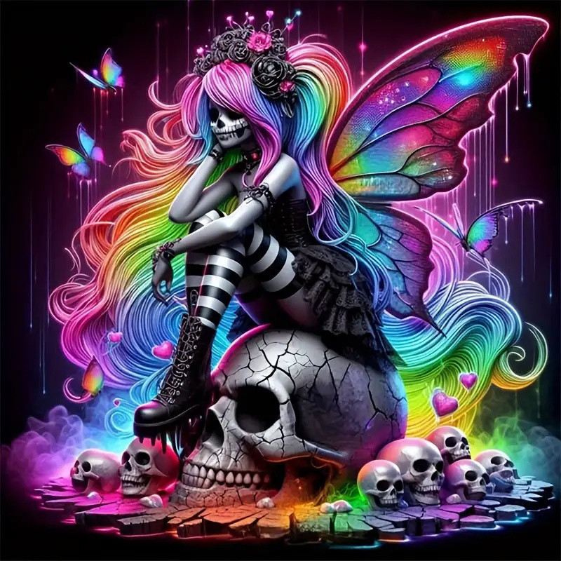 

Evershine Full Round 5D DIY Diamond Mosaic Girl Portrait Diamond Painting Skull Picture Of Rhinestones Handmade Hobby