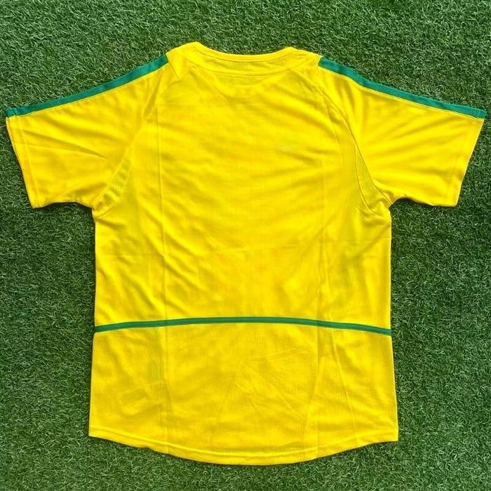 JERSEY BOLA RETRO VINTAGE BRAZIL HOME PIALA DUNIA 2002 BEST QUALITY