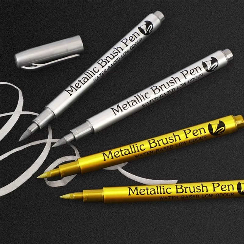 

1/3pcs Gold Silver Metallic Marker Pen Waterproof Permanent Paint Marker Pen for Rock, Mug, Ceramic, Glass DIY Painting Supplies