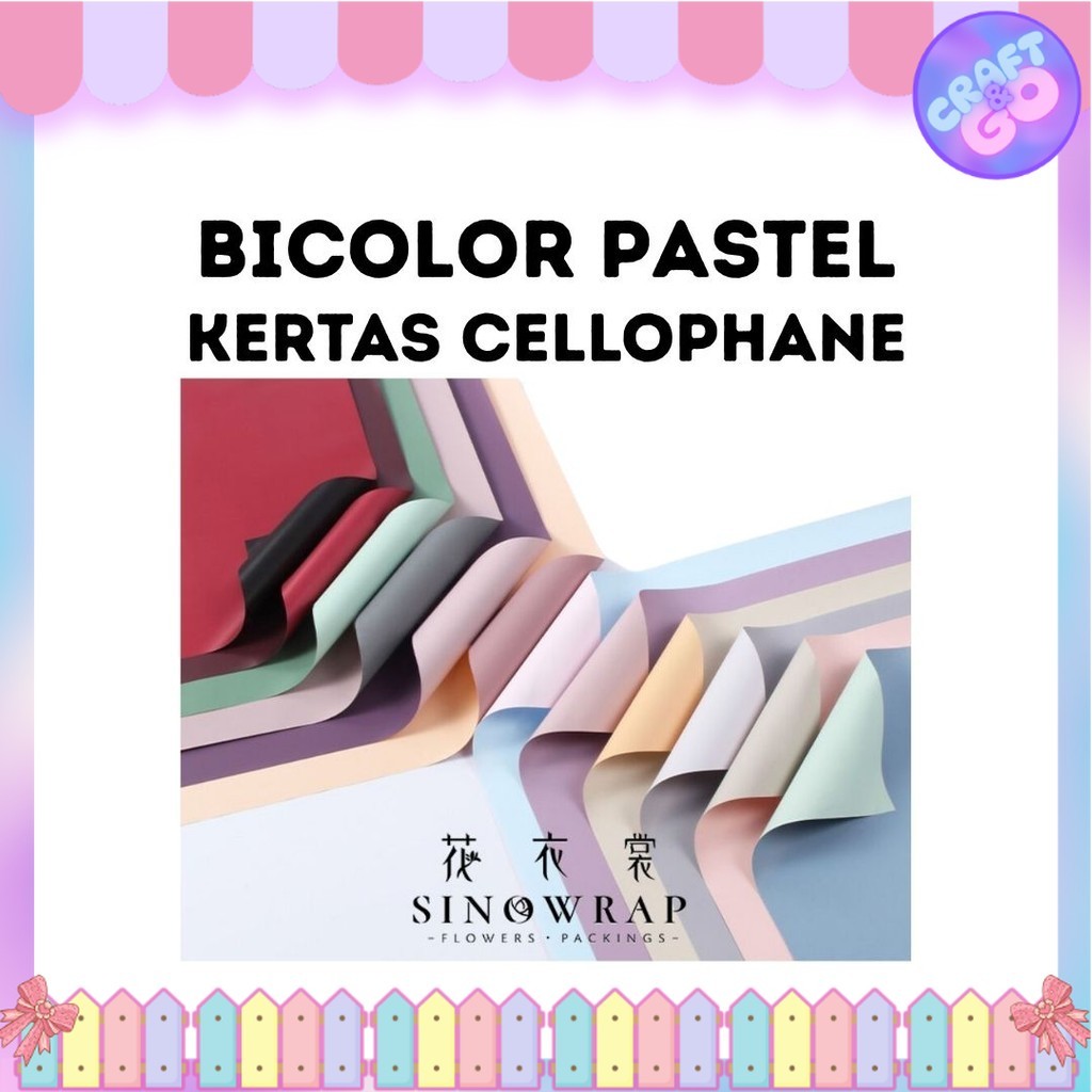 

(20 LEMBAR) Kertas Cellophane Buket Bunga - BICOLOR PASTEL - Flower Wrapping Paper