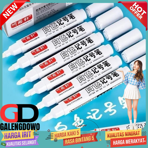 

YIXIAOJIANDA Spidol Ban Permanen Oil Based Waterproof 5mm 5 PCS - 1159