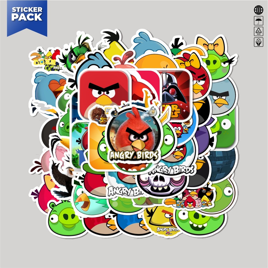 

[100PCS]Stiker Pack Stiker Game Series Angry Birds Mobile Character Mix 3 Aesthetic Vinyl Anti Air Dekorasi Sticker Laptop Buku Journal Koper Helm Casing HP Gitar Helm Skateboard