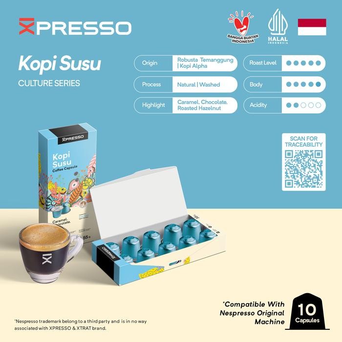 

XPRESSO Kopi Kapsul - Kopi Susu - Nespresso Coffee Capsules Compatible - 1 Pak