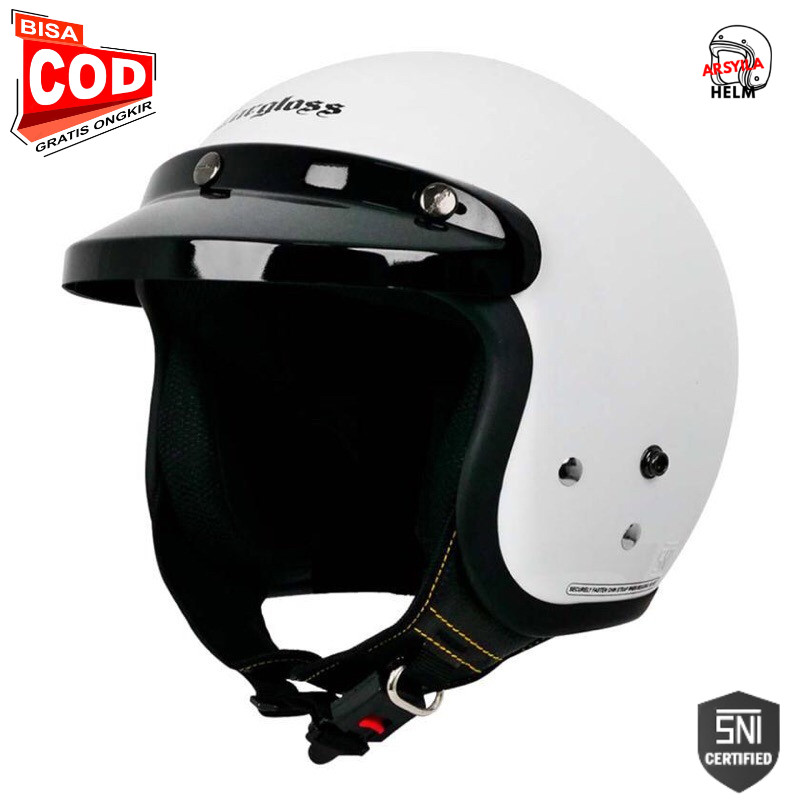 Helm Carglos PET Pria Wanita SNI Ukuran M dan L Warna Hitam Putih Cappucino
