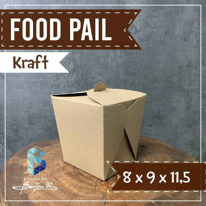 Food Pail Rice Bowl Paper Rice Box Lunch Box Takeaway Kraft Grosir - L