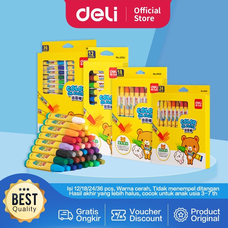 

Deli Krayon Oil Pastel 12/18/24/36 Warna 6964