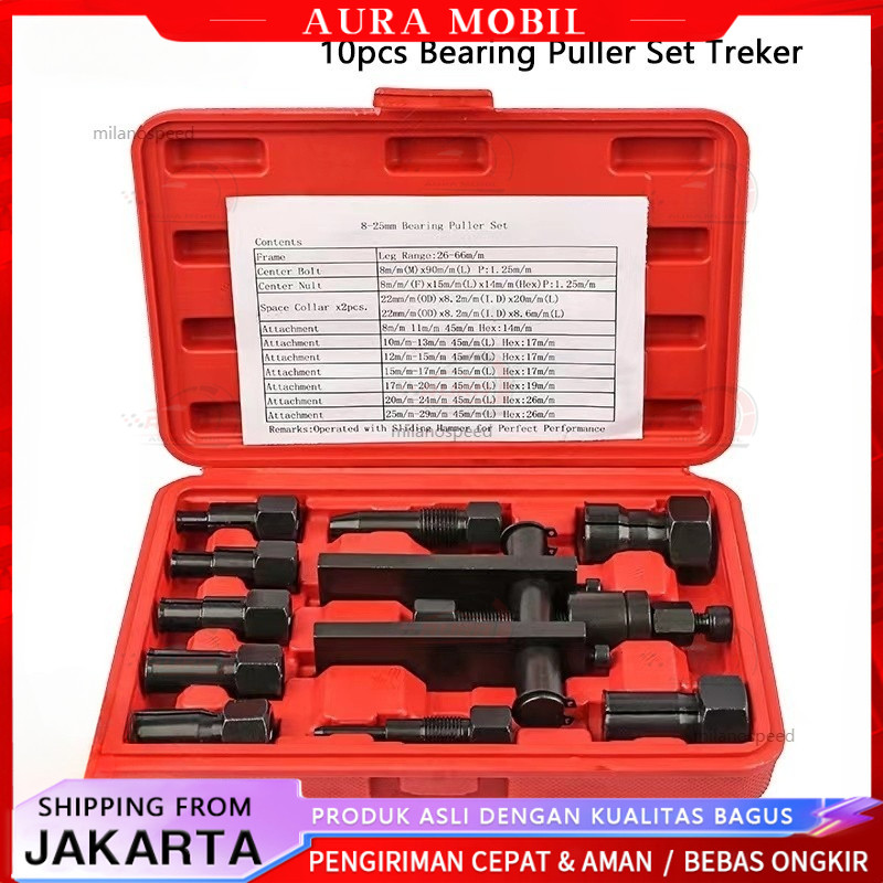 10pcs Bearing Puller Set Treker Pencabut Bearing Set Treker Cabut Bearing Dalam Treker Pembuka Beari