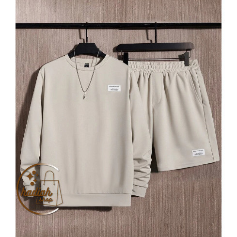 new SWEATER POLOS ONE SET CELANA PENDEK CREWNECK ONE SET POLOS SWEATER PRIA WANITA CREWNECK PRIA WAN