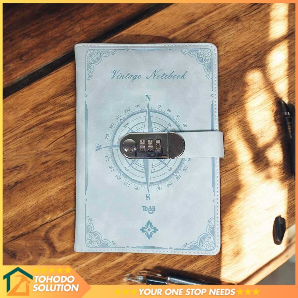 

Toddi Buku Jurnal Leather Diary 200 Halaman Grid A5 with Lock - TD22