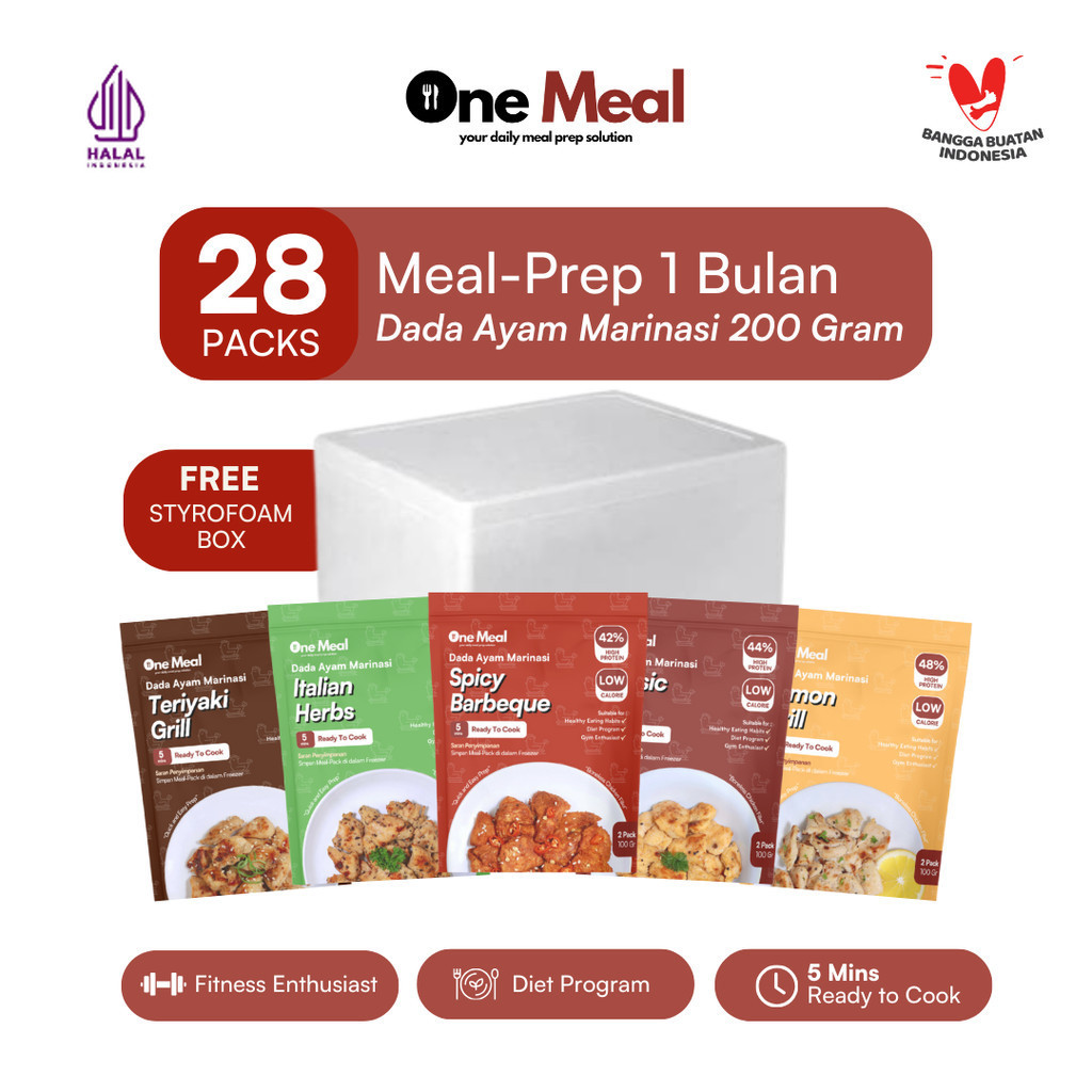 

One Meal Lauk Dada Ayam Fillet Marinasi | 28 Meal Packs - Makanan Sehat dan Diet (Ready to Cook)