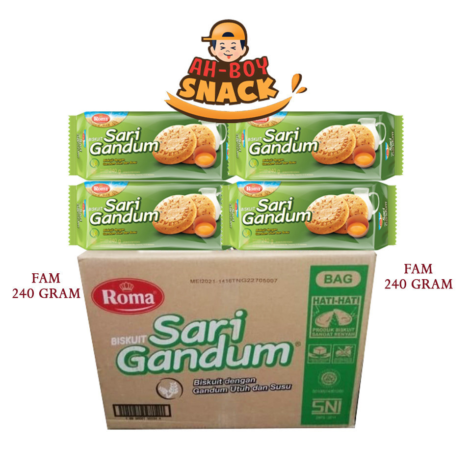 

1 DUS - SARI GANDUM FAM 240 GRAM - 1 KARTON (ISI 20 PCS) - AHBOY SNACK