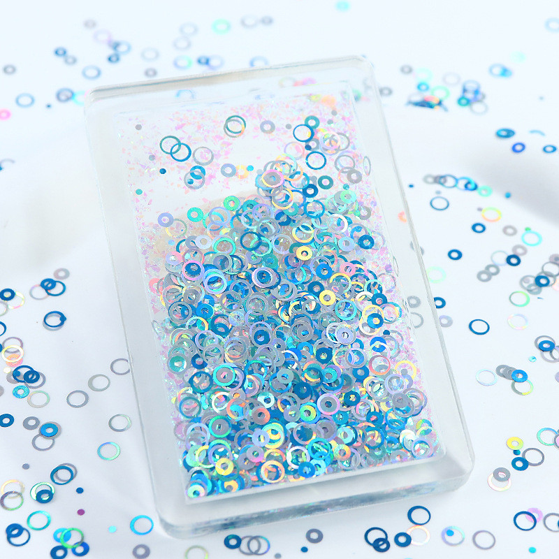 

1Bag Holographic Hollow Round Sequins Epoxy Resin Filling Material Laser Circle Resin Flake Filling Silicone Mould Handmade DIY