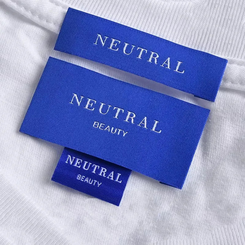 

Custom Brand Name Clothing Woven Label Garment Fabric Label with Logo End Fold/Center Fold Hight Quality Woven Tags