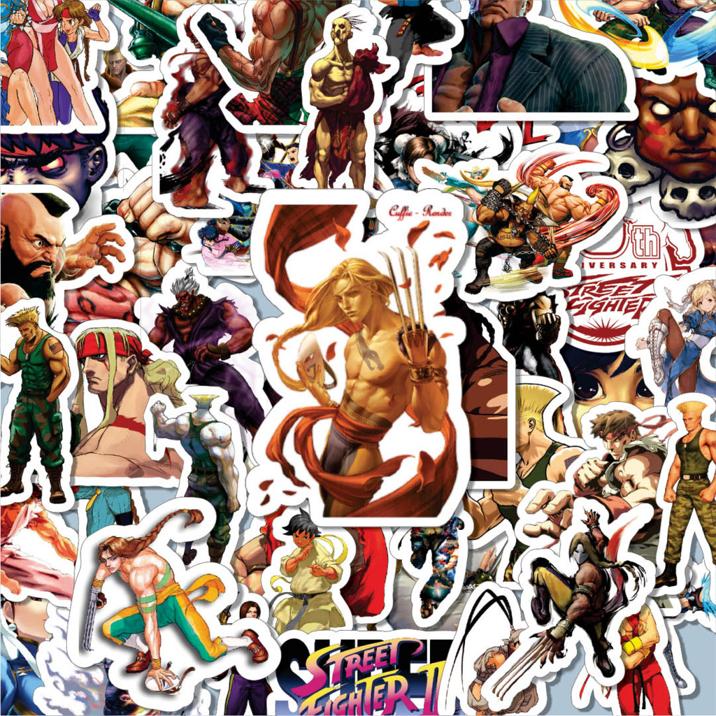 

100PCS Lucu Stiker Video Game Series Street Fighter Character Mix 2 Stiker Aesthetic Stiker Anti Air Stikers Berperekat Waterproof sticker decal buat Motor Helm Buku Journal Koper Casing HP Laptop Botol Minum Hadiah anak