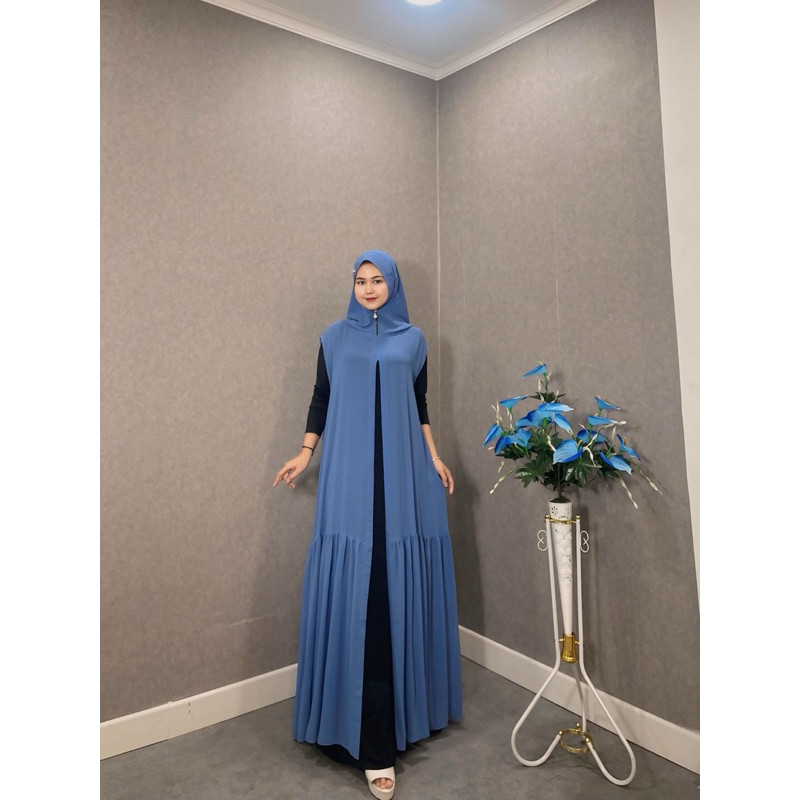 Jilbab instan lovita zipper polos lokal brand/ rompi lovita / jilbab instan murah / jilbab instan pe