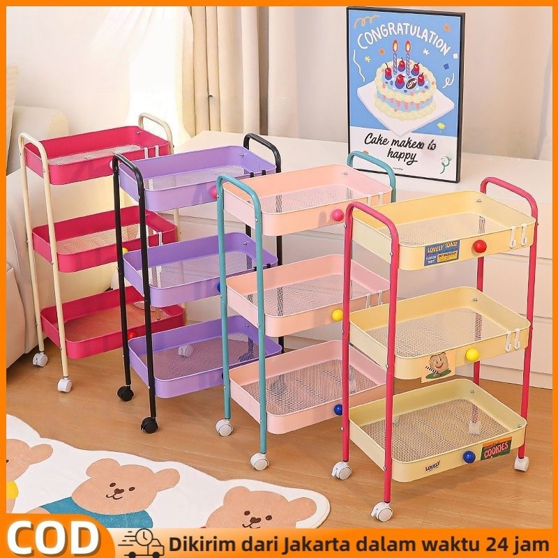 

Viva Rack Trolly Full Metal Rak Penyimpanan Bertingkat Rak Multifungsi Kuat Rack 3-Layer Large Capacity