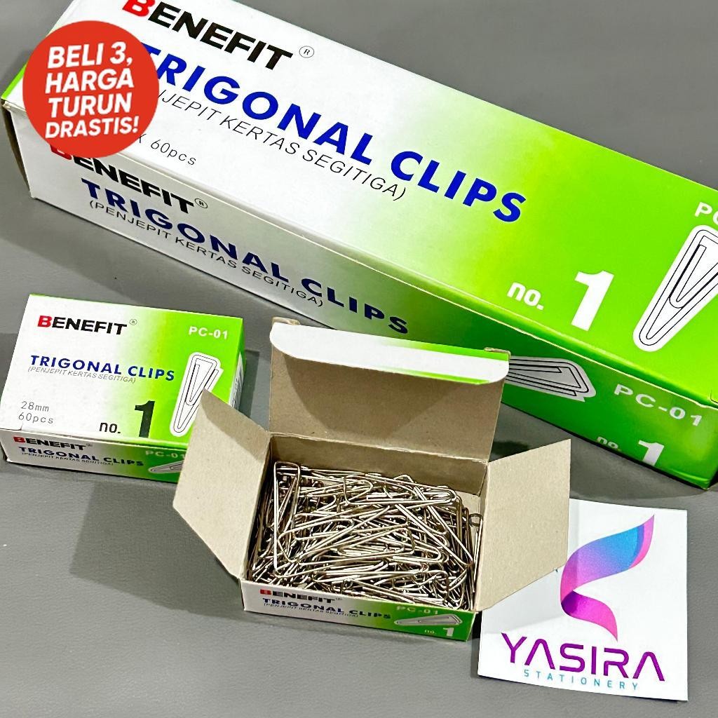 

BOX KECIL ECER Trigonal Clip Tringular Kertas No. 01
